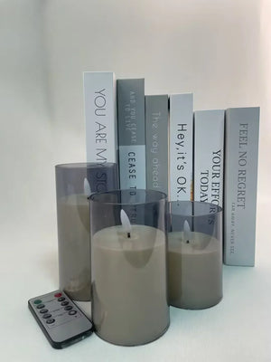 リモコン付きLEDフレームレスキャンドルセット