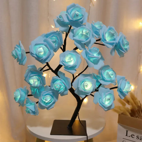 イベント・パーティー装飾｜LEDローズフラワーテーブルラン(高さ33cm）