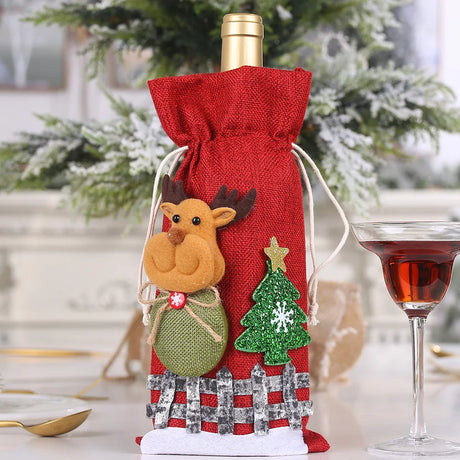 イベント・クリスマス装飾｜ギフト用クリスマス柄ワインボトルカバー