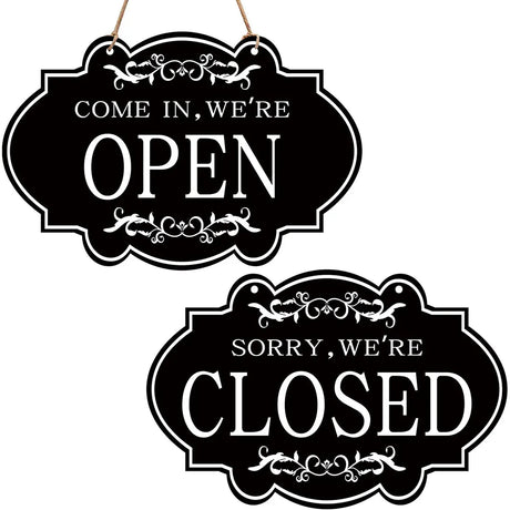【防水・耐久】木製リバーシブル看板（OPEN/CLOSED）