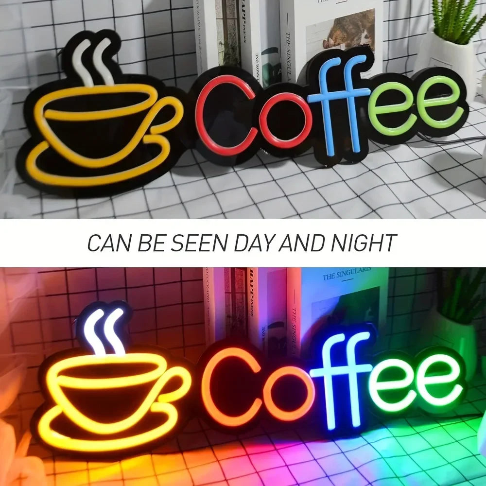 Coffee レインボーLEDネオンサイン（ネオン看板）