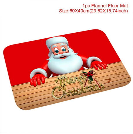 【インテリア用品】クリスマス柄プリント玄関マット