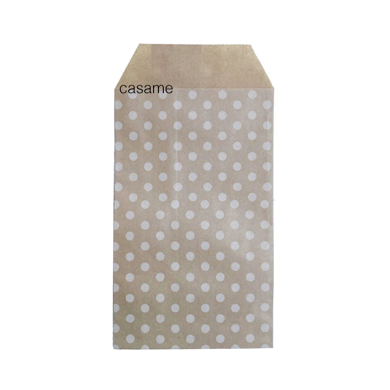 |ノベルティ用品 | ドット柄クラフトミニ紙袋 50枚入り | 8×15c