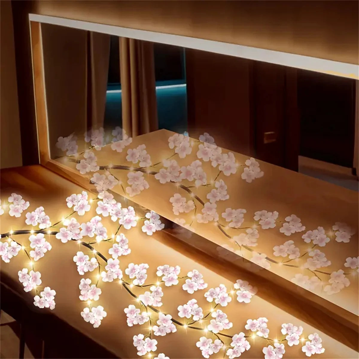 イベント・クリスマス装飾｜ LED桜の花型USB接続ライト(1.9M)