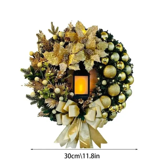 イベント・クリスマス装飾｜ランタン付きクリスマスリース 30cm