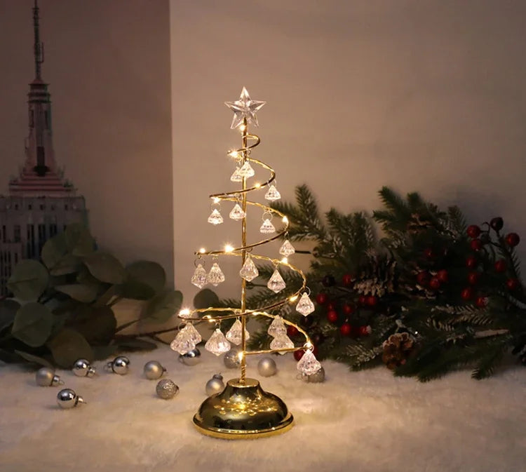 イベント・クリスマス装飾｜LEDクリスタルクリスマスツリーテーブルランプ