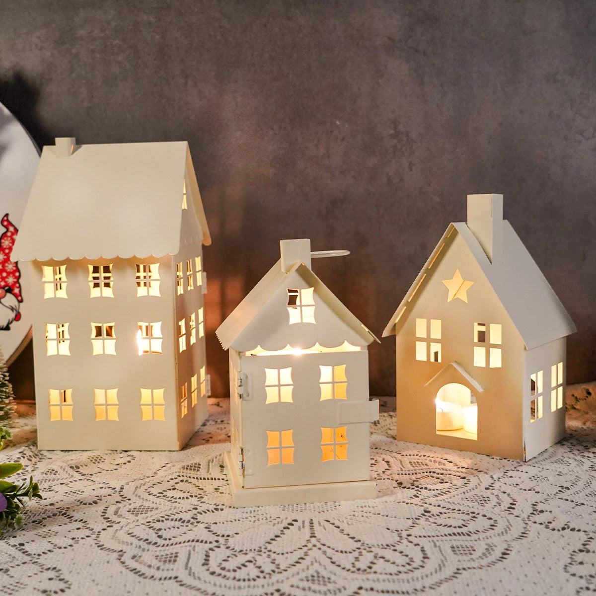 イベント・クリスマス装飾｜鉄製ハウス型キャンドルホルダー