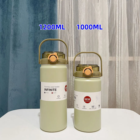 |イベント・ノベルティ用品 | 大容量ストロー付ステンレスサーモボトル | 1L/1.2L