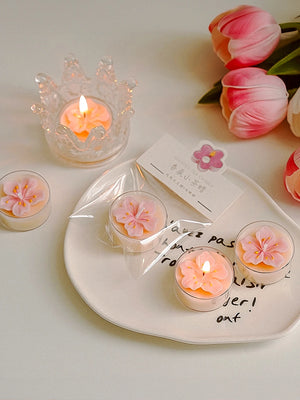 ピンクピーチブロッサム香りのティーライトキャンドル4個セット