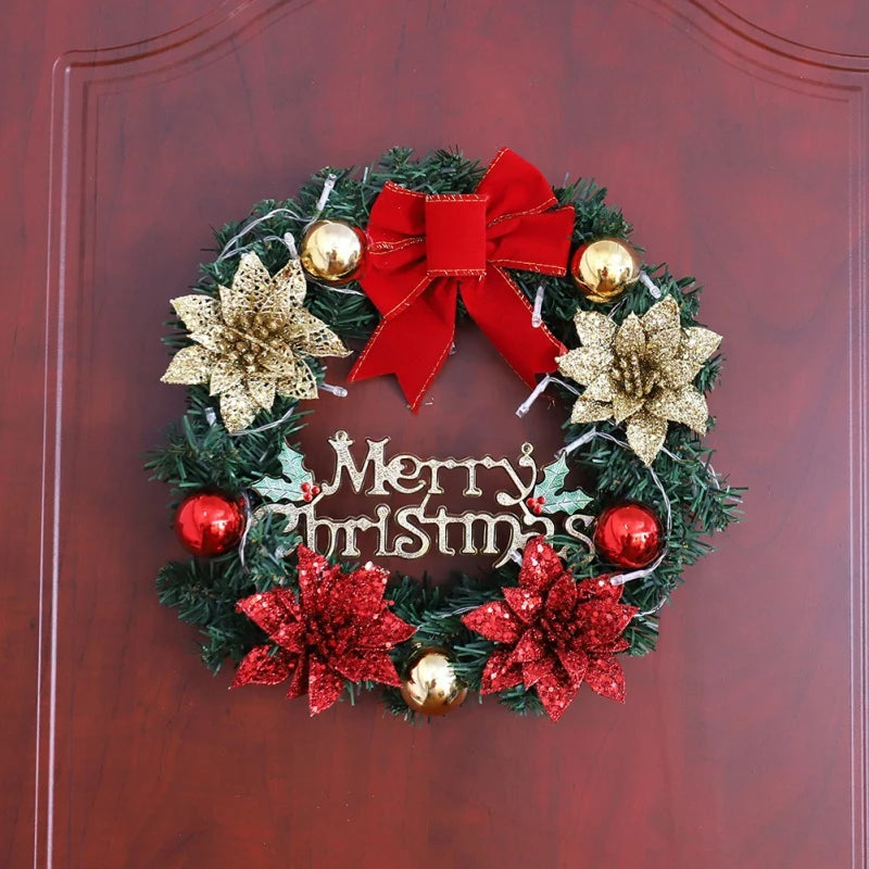 イベント・クリスマス装飾｜玄関ドア用LEDクリスマスリース