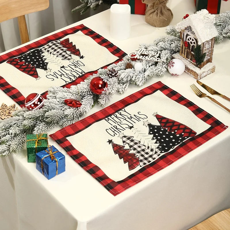 イベント・クリスマス装飾｜リネンプレースマット 1/4枚セット