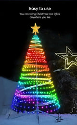 地引テスト用2.1M Smart Lighted RGB Christmas Tree APP & Remote Control Star Topper Outdoor DIY APP Controlled Lighted Christmas Tree Light