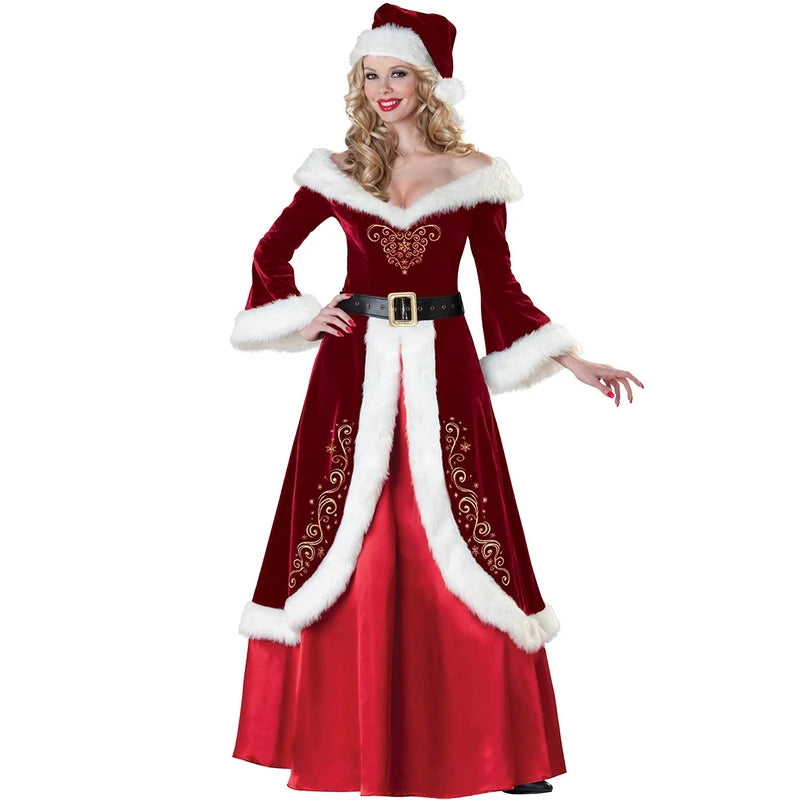 イベント・クリスマスグッズ｜サンタクロース風ドレス コスチューム(M～XXL)