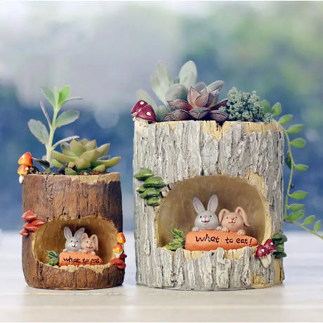 かわいい小動物ファミリーハリネズミクマカエルの置物樹脂植木鉢ホームガーデンデスクトップ植木鉢多肉植物盆栽植物デコ
