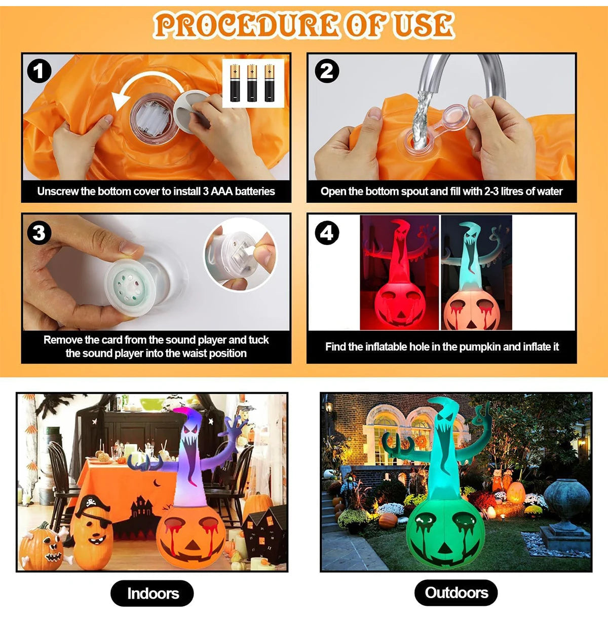 イベント・ハロウィン装飾｜LEDパンプキンバルーンデコレーション