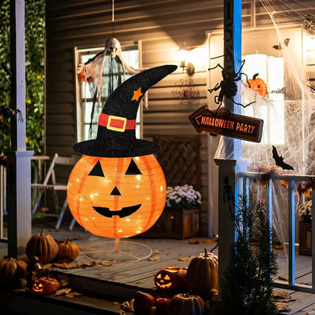 イベント・ハロウィングッズ｜LED付き折りたたみパンプキン飾り