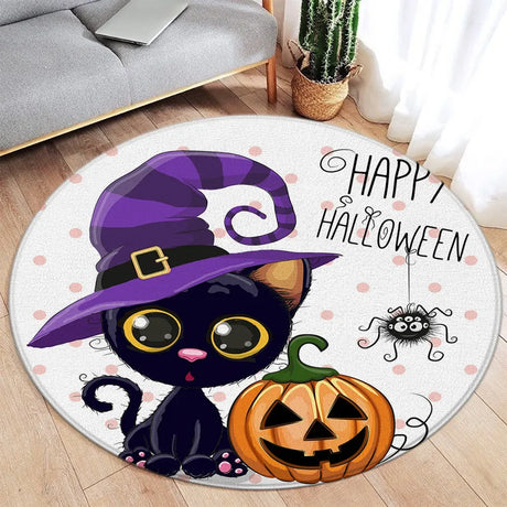 イベント・ハロウィングッズ｜ラウンドカーペット 可愛いデザイン