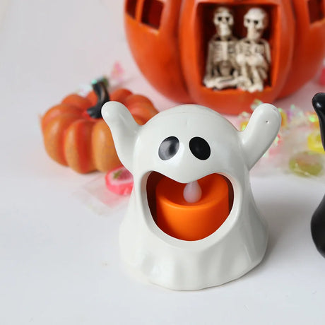 イベント・ハロウィングッズ｜LEDゴーストキャンドルホルダー