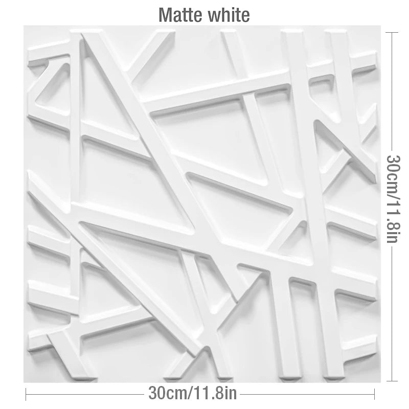 【DIY用】３D幾何学柄 石膏壁面風ステッカー(12pcs）