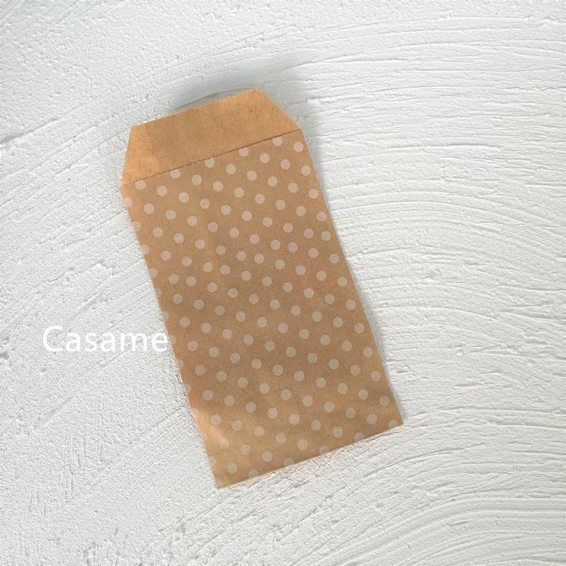 |ノベルティ用品 | ドット柄クラフトミニ紙袋 50枚入り | 8×15c