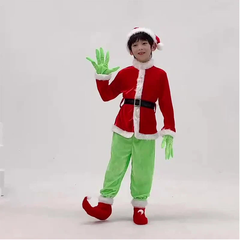 イベント・クリスマスグッズ｜キッズ用 グリンチ風 コスチュームセット(110c～150c)