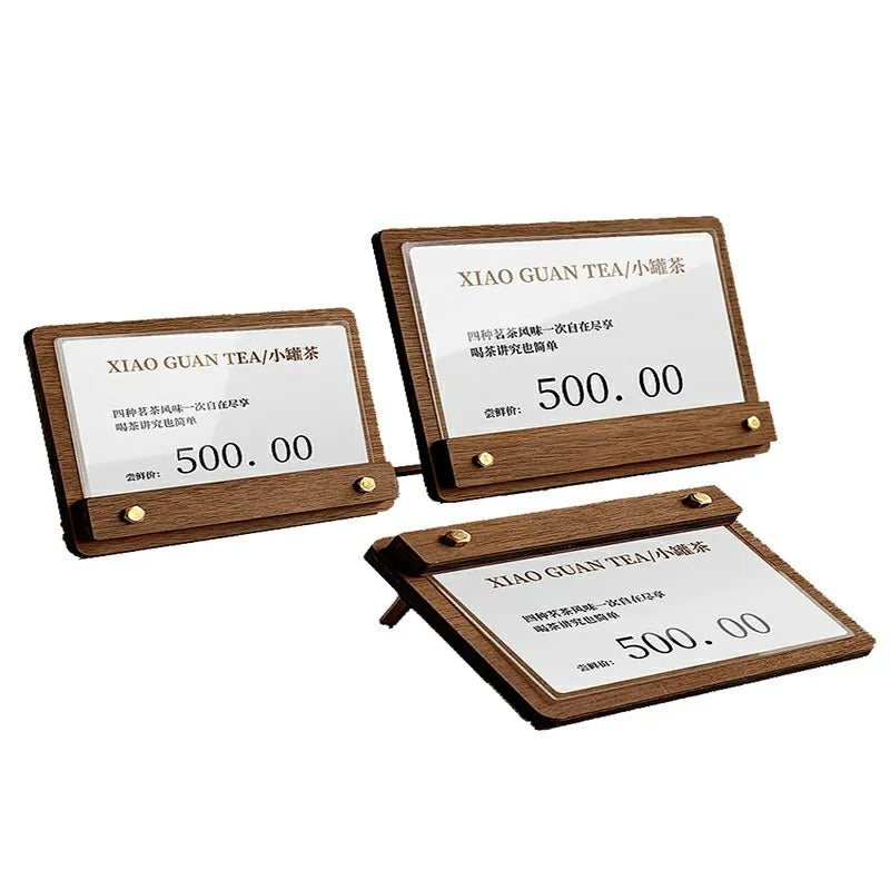 木製価格表示板・カードホルダースタンド