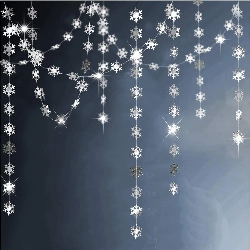 イベント・クリスマス装飾｜冬のスノーフレークガーランドデコレーション