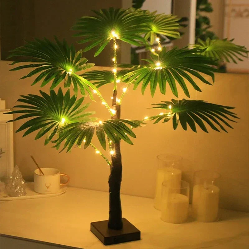 イベント装飾・インテリア｜ヤシの木デザインLEDテーブルランプ 55CM