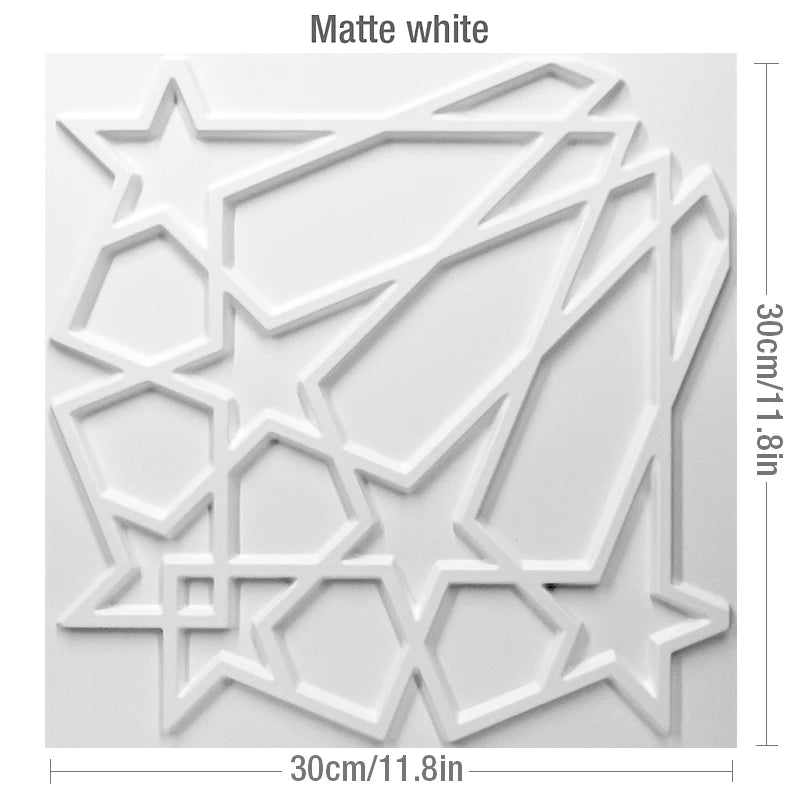 【DIY用】３D幾何学柄 石膏壁面風ステッカー(12pcs）