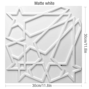 【DIY用】３D幾何学柄 石膏壁面風ステッカー(12pcs）