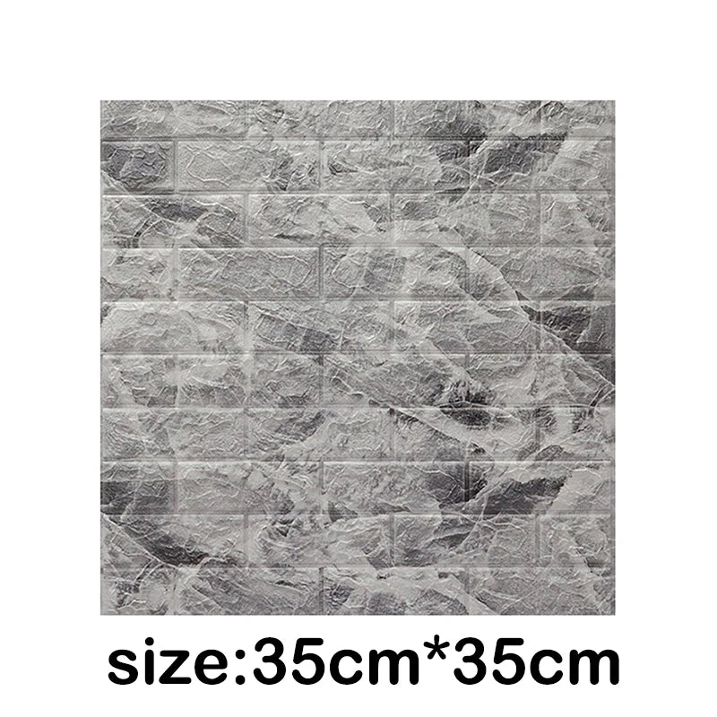 【DIY用】レンガ風ステッカー 35x35cm/ 70cmx15cm(12pcs）