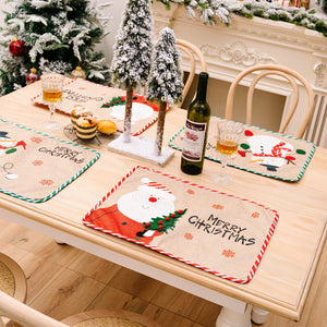 イベント・クリスマス装飾｜刺繍プレースマット 雪だるまモチーフ