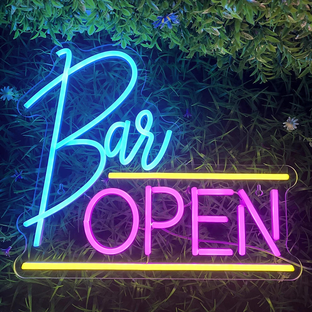 Bar／OPEN／Beer／Cheers／Cacktails　LEDネオンサイン（ネオン看板）