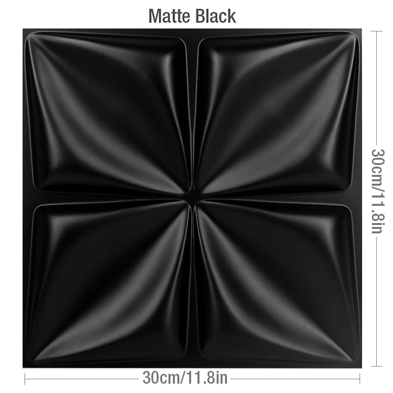 【DIY用】３D幾何学柄 石膏壁面風ステッカー(12pcs）