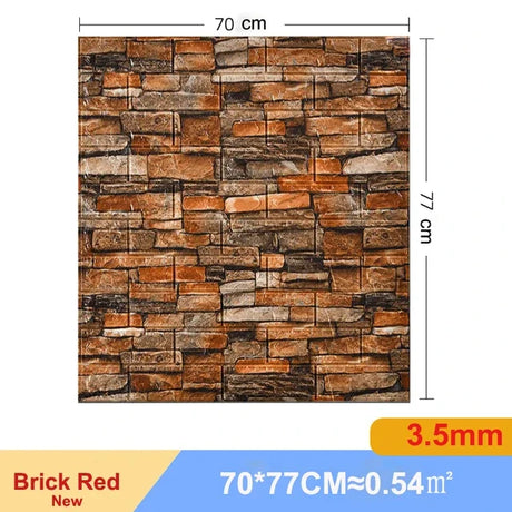 【DIY用】レンガ風ステッカー 70x77cm(5pcs/10pcs）