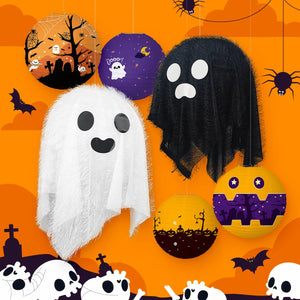 イベント・ハロウィン装飾｜ハロウィンテーマの提灯セット（カボチャ・クモ・ゴースト）