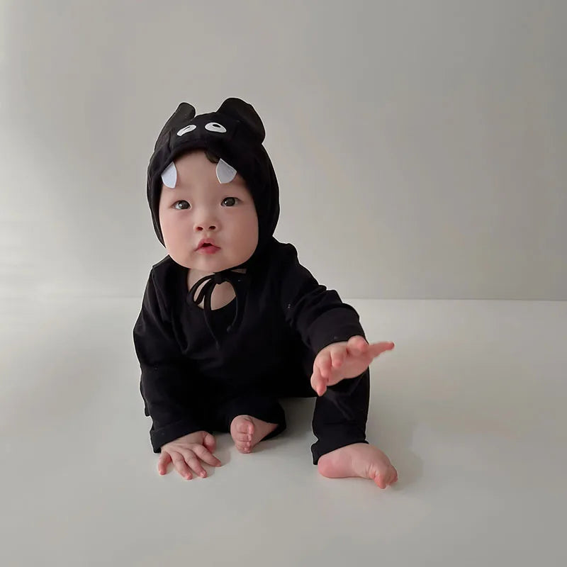 ハロウィンベビー服セット コウモリ柄3点セット
