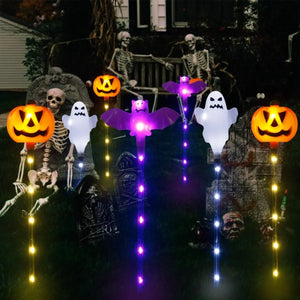 イベント・ハロウィングッズ｜ソーラー式8LEDガーデンライト6個セット