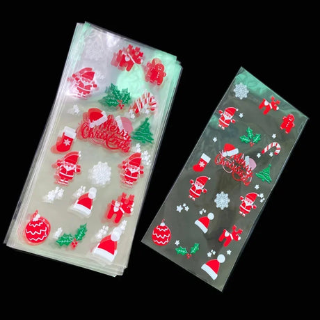 イベント・クリスマス装飾｜ギフト用 ビニール製バッグ (50枚セット)