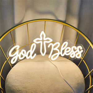 God Bless  LEDネオンサイン（ネオン看板） USB電源