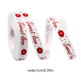 バレンタインデー用ハート柄片面プリントリボン