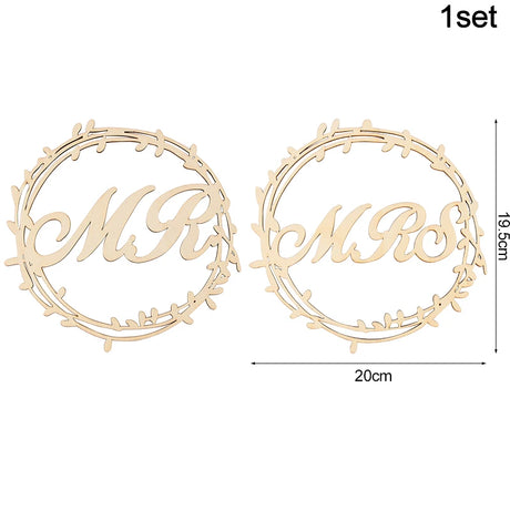 結婚式用木製Mr & Mrsサインオーナメント