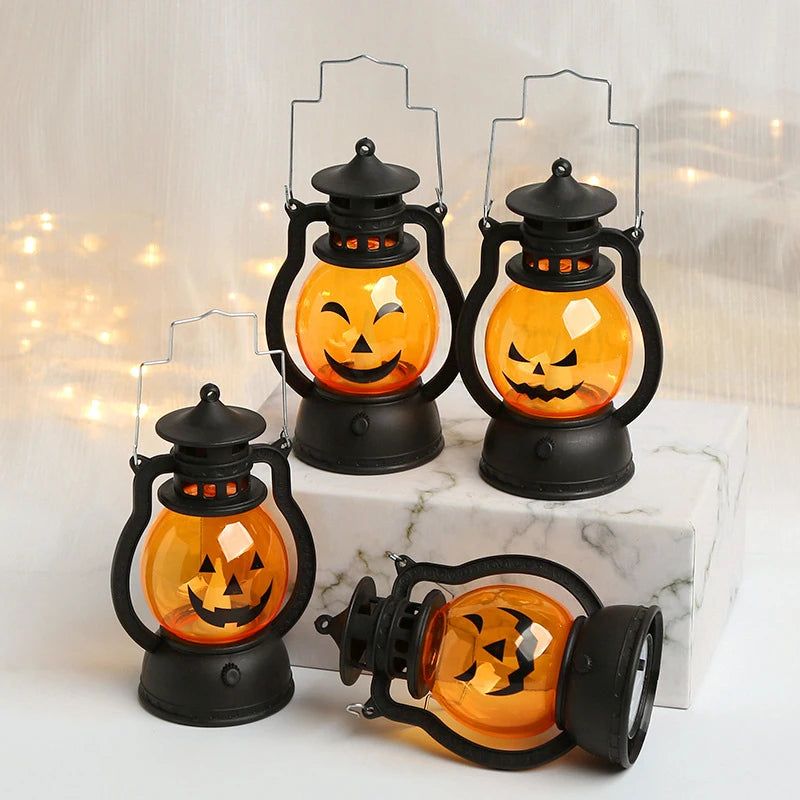 イベント・ハロウィングッズ｜かぼちゃLEDライト ポータブルキャンドルランタン型(12.6c)