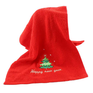 クリスマスグッズ・ ノベルティ用品｜クリスマス柄刺しゅう入りコットンタオル | 34×74cm