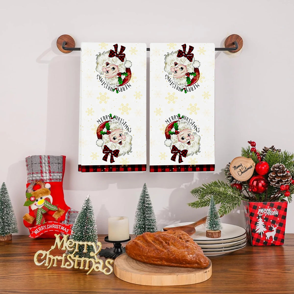 イベント・クリスマスグッズ｜クリスマス柄キッチンタオルセット(1枚/２枚)