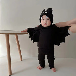 ハロウィンベビー服セット コウモリ柄3点セット