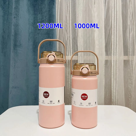 |イベント・ノベルティ用品 | 大容量ストロー付ステンレスサーモボトル | 1L/1.2L