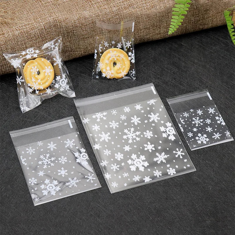 イベント・クリスマス装飾｜雪の結晶柄ギフトバッグ(50個入)