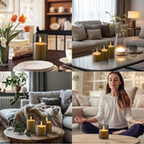 リモコン付きLEDフレームレスキャンドルセット