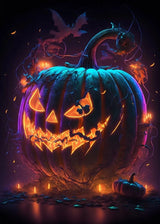 イベント・ハロウィングッズ｜ネオンパンプキンキャンバスアート